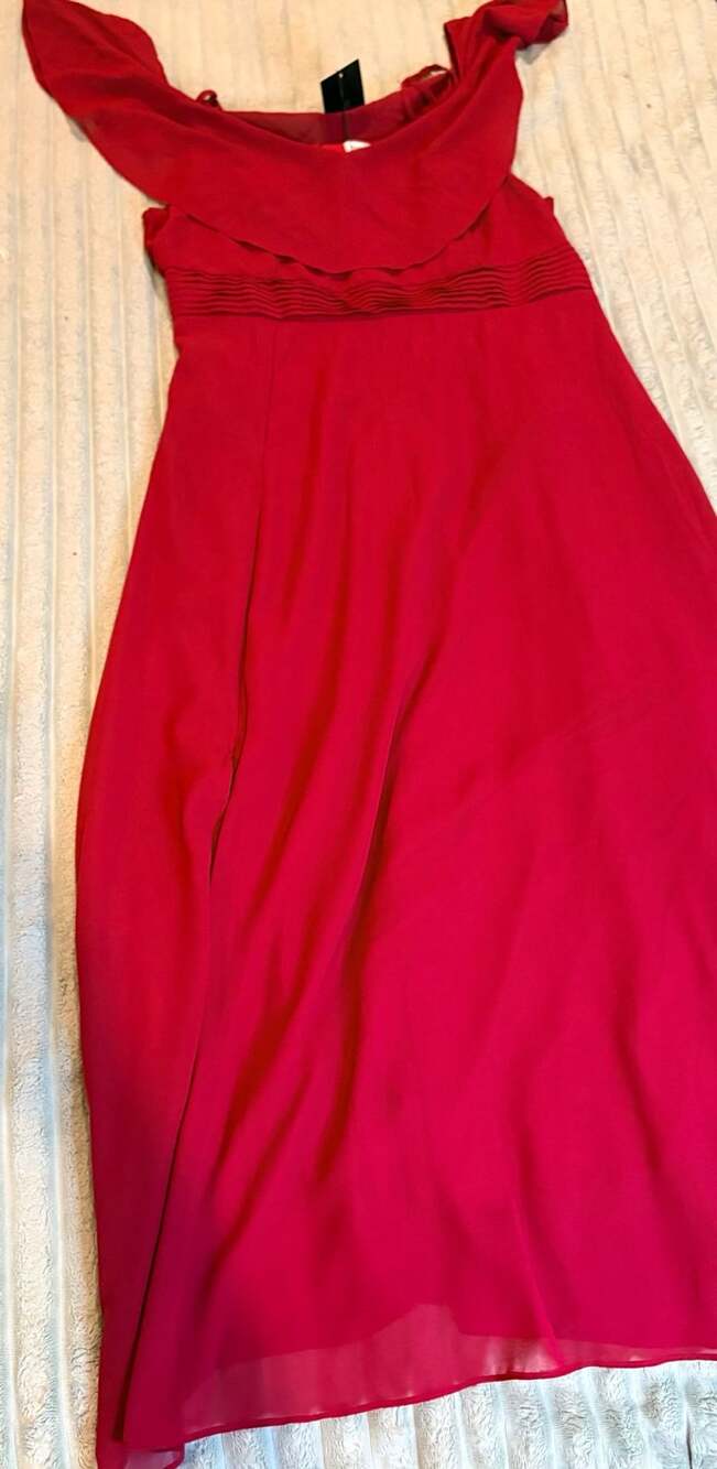 Pinup Fashion Red Off-The-Shoulder Ruffle Maxi Dress Size 16W NWT (27)